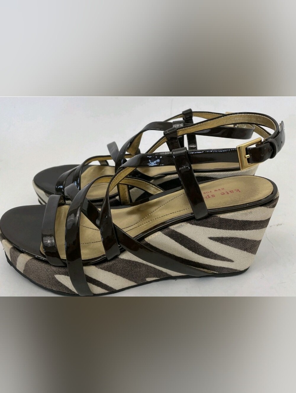 Kate Spade Strappy Zebra-Print Wedge Sandals